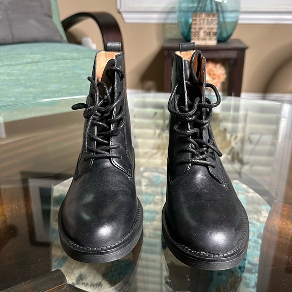 NEW MADEWELL ✨ The Evelyn Lace-Up Ankle Boot in black Size 6 - Picture 2 of 16